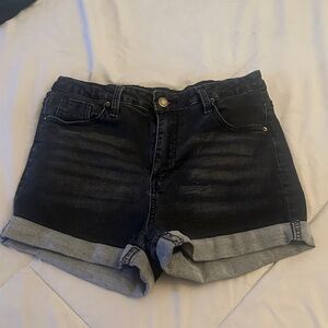Classic Black Denim Women's Shorts